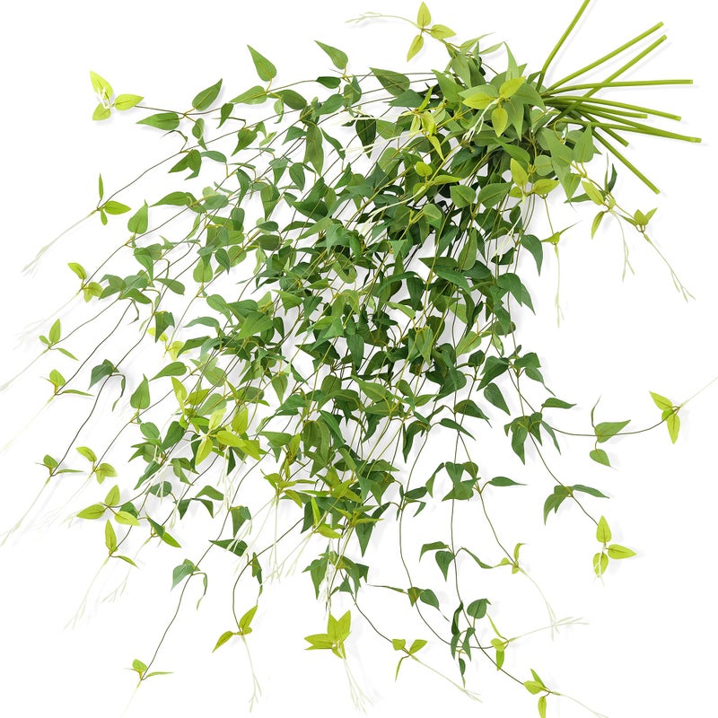 FiveSeasonStuff Versatile Decor Delight: Lush 28ft 10-Vine Set of Elegant Artificial Silk Clematis Leaves for Any Occasion or Event - Image 1